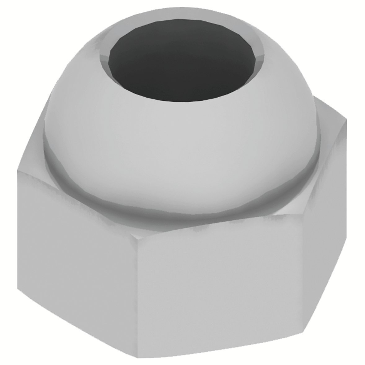 3006 - Ecrou hexagonal de sécurité M8 - Demi-sphérique - Pour colliers clamp articulés - Inox 316L.